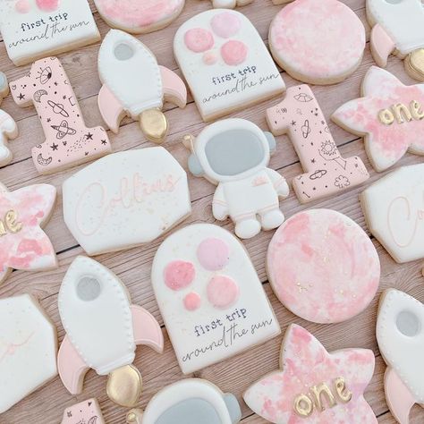 Space Themed Birthday Party, Space Themed Birthday, First Birthday Cookies, Halloween 1st Birthdays, Birthday Party Ideas For Kids, Party Ideas For Kids, First Trip Around The Sun, Baby Birthday Themes, Toddler Birthday Party