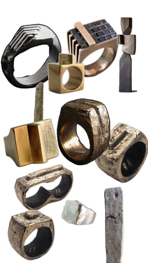 Brutalist Fashion, Brutalist Jewelry, Fashion Aesthetics, Brutalism, Victorian Jewelry, Mens Jewelry, Rings For Men, Design Inspiration, Jewelry Making