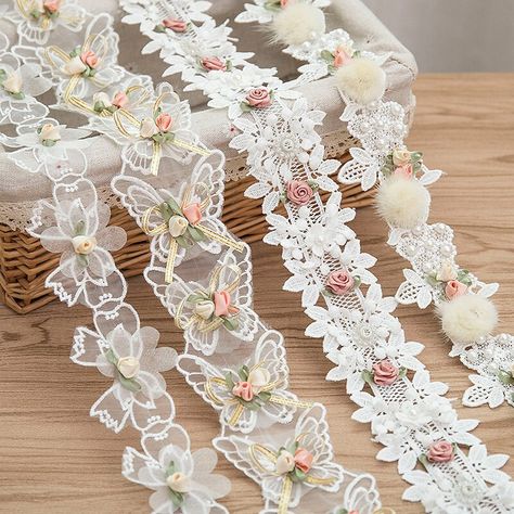 Flameless Candles Wedding, Hantverk Diy, Wedding Applique, Candle Wedding Decor, Hat Decoration, Kraf Diy, Lace Trims, Lace Ribbon, Sewing Trim