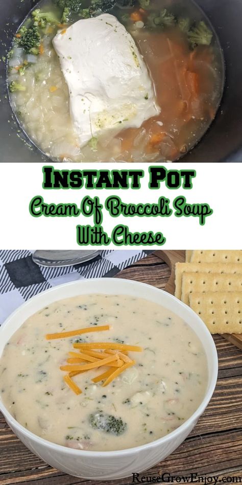 If you are looking for an easy yet tasty soup recipe, this is a must-try! Learn how to make Instant Pot cream of broccoli soup with cheese. Cream Of Broccoli Soup Recipe Instapot, Instapot Brocolli Cheese Soup, Instant Pot Cream Of Broccoli Soup, Broccoli Soup Instant Pot, Instant Pot Broccoli Cheese Soup, Savory Beef Stew, Soup With Cheese, Cream Soup Recipes, Cream Of Broccoli