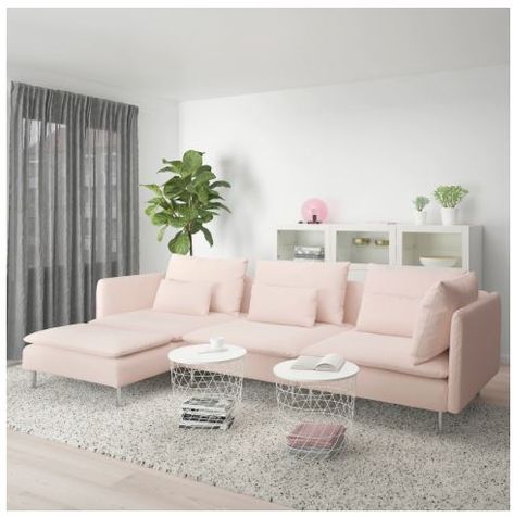 Chic new pink sofa from IKEA's 2020 collection. #sofas #pinksofas #ikea #livingroomfurniture #livingroomdecor #smalllivingroomfurniture #smallspaces Rosa Sofa, Pink Living Room Decor, Pink Couch, Pink Sofa, Pink Living Room, Canapé Design, Comfortable Sofa, Sit Back And Relax, Living Room Lighting