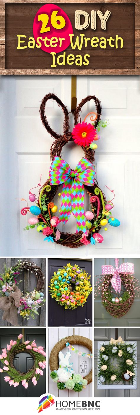 Some are super cute, some are super tacky lol Easter Wreaths Easter Wreath Ideas, Diy Easter Wreath, Couronne Diy, Diy Osterschmuck, Easter Wreath Diy, Easter Decorations Dollar Store, Easter Decorations Diy Easy, Easter Crafts Diy, Cute Easter