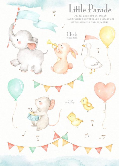 Baby Watercolor, Bunny Clipart, Quotes Cute, Baby Posters, Baby Illustration, Baby Painting, Music Note, Baby Quotes, Baby Art