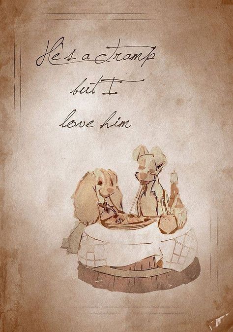 Lady and Tramp: He's a tramp, but I love him. Tattoo Ideas For Couples Relationships, Balto And Jenna, Tattoo Ideas For Couples, Trendy Tattoo Ideas, But I Love Him, Deco Disney, Best Tattoo Ideas, Disney Princess Quotes, Disney Movie Quotes