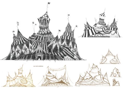 Circus Environment Concept Art, Madagascar Concept Art, Circus Concept Art, Circus Architecture, Madagascar Circus, Circus Illustration, Circus Art, Parc D'attraction, Circus Theme