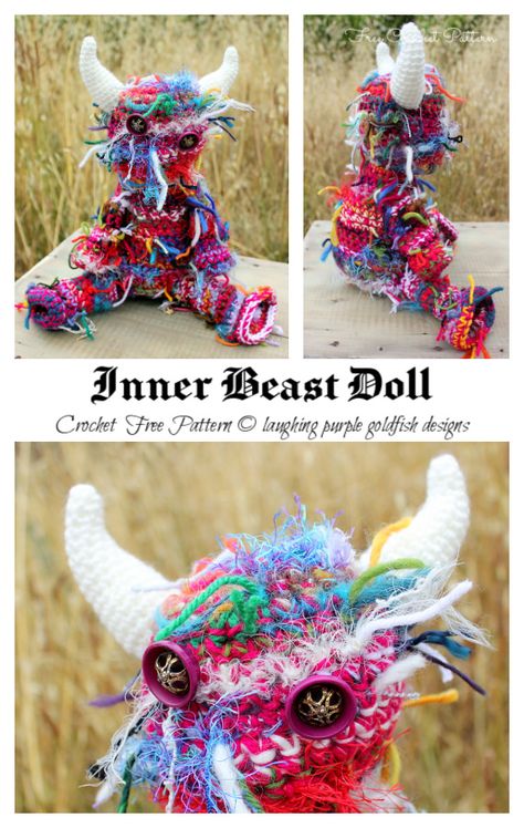 Inner Beast Doll Crochet Free Pattern - Crochet & Knitting Odd Crochet Projects, Weird Amigurumi Free Pattern, Free Weird Crochet Patterns, Weird Crochet Patterns Free, Crochet Monster Pattern Free, Horror Crochet Free Pattern, Crochet Oddities, Creepy Crochet Pattern Free, Crochet Demon