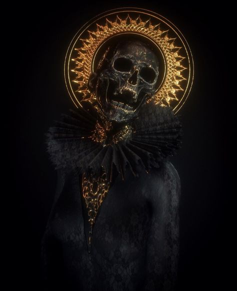 #skull Black And Gold Tattoo, Occult Philosophy, Skull Aesthetic, Sculpture Photography, Victoria Secret Wallpaper, Dark Red Wallpaper, Skeleton Illustration, Secret Space, Gold Tattoo