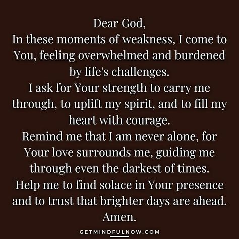 Prayer for Strength! 🙏 #prayer #god #hope Prayer For Detachment, Prayer For Hopelessness, Prayers For Guidance, Strength Prayer, Prayer For Strength, Grow Spiritually, Prayer For Guidance, Prayers For Strength, Never Alone