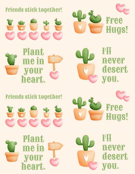 Cactus Valentines Day Cards, Valentines Day Puns For Kids, Cactus Valentines Day Boxes, Plant Valentines, Cactus Facts, Cactus Valentine, Valentine 2024, Book Puns, Succulent Printable