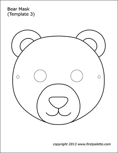 Bear Mask Template, Polar Bear Mask, Bear Masks, Animal Masks Craft, Printable Animal Masks, Polar Bear Face, Animal Masks For Kids, Bear Template, Urs Polar