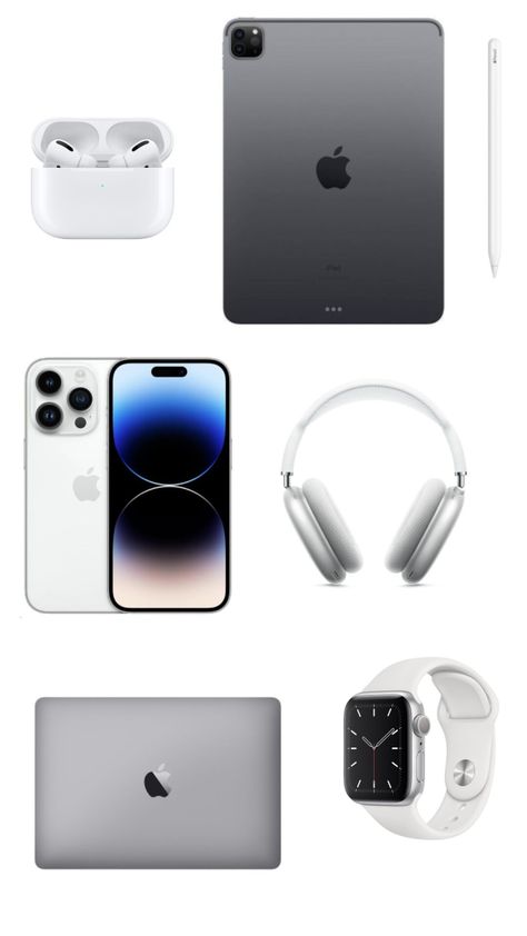 All Apple Products Aesthetic, Apple Ecosystem Aesthetic, Apple Wishlist, Apple Products Aesthetic, Apple Ecosystem, Apple Electronics, Manifesting Vision Board, All Apple Products, Tech Aesthetic