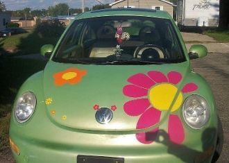 Giant Daisy, Bug Car, Car Deco, Beetle Car, Flower Car, Beetle Bug, Car Mods, Pretty Cars, 7 Hours