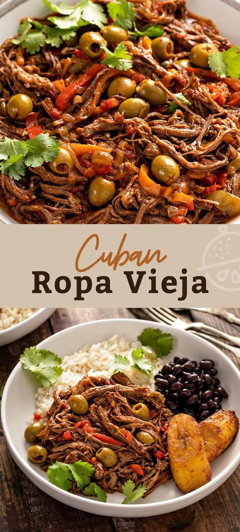 Cuban Ropa Vieja Recipe, Cuban Ropa Vieja, Ropa Vieja Recipe, Cuban Dishes, Flank Steak Recipes, Cuban Cuisine, Lemon Blossoms, Cuban Recipes, Master Chef