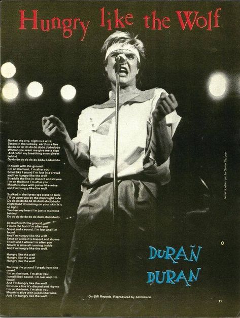 Hungry Like The Wolf, Simon Lebon, Simon Le Bon, 80s Bands, Duran Duran, Lost In Translation, English News, A Wolf, Pop Bands