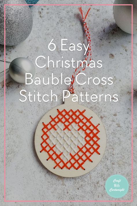 6 Easy Christmas Bauble Cross Stitch Patterns (free pdf) - Christmas Cross Stitch Patterns Free Charts, Christmas Cross Stitch Patterns, Christmas Cross Stitch Patterns Free, Free Chart, Perforated Paper, Christmas Bauble, Cross Stitch Patterns Free, Free Cross Stitch, Christmas Cross