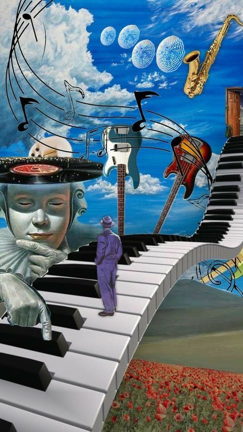 Surrealism Buildings Art, Music Surrealism Art, Surrealism Dreams Art, Trippy Surreal Art, Pretty Surrealism Art, Trippy Dream Art, Colorful Surreal Art, Utopia Art Paintings, Surreal Music Art