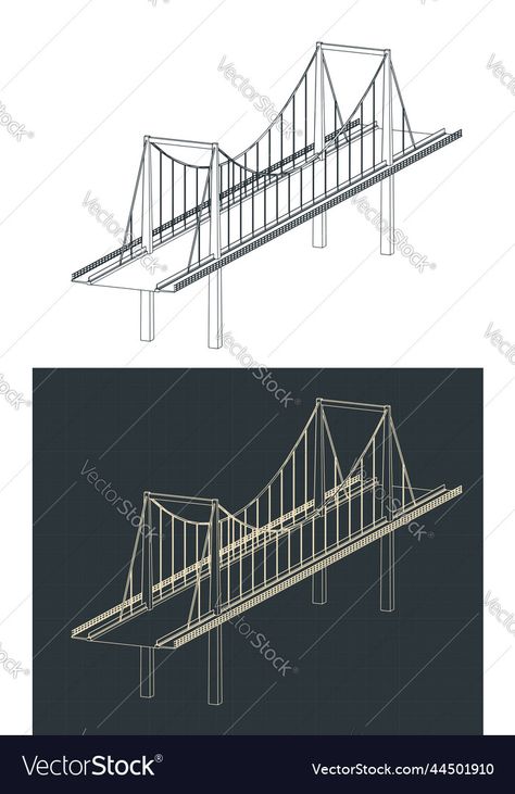 Isometric Paper, Bridge Drawing, Cable Stayed Bridge, Best Anime Couples, High Res, Png Images, Adobe Illustrator, Vector Free, Print On Demand