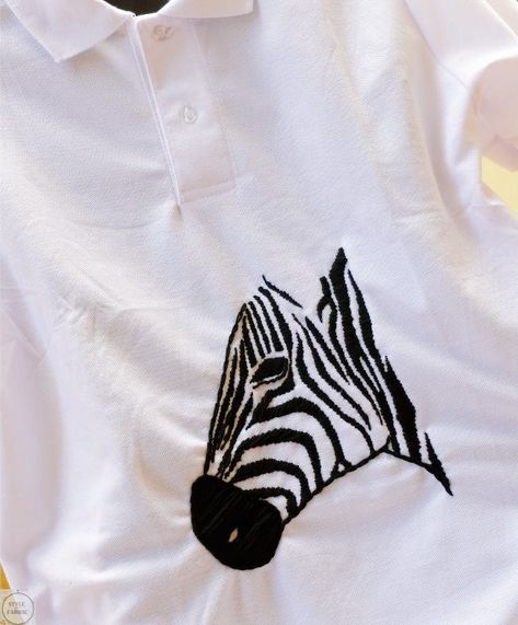 Embroidery On Tshirt, Zebra Face, Blouse Designs High Neck, Embroidery Tshirt, Thread Art, Animal Embroidery, Special Thanks, Thread Work, Embroidery Inspiration