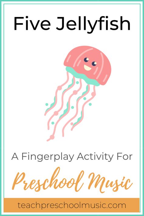 Teaching young children to count doesn’t need to be a chore; counting songs and rhymes can turn the activity into a fun experience. These songs and rhymes are not only fun and catchy but also repetitive, making it easier for children to learn and remember numbers. Five Jellyfish is a perfect example of a simple ... Read More about Counting Rhyme with Fingerplay: Five Jellyfish Jellyfish Facts For Preschoolers, Counting To Five Activities, Jellyfish Activities Preschool, Preschool Music Lessons, Counting Rhymes, Music Lesson Plan, Counting Songs, Ocean Theme Preschool, Teaching Counting