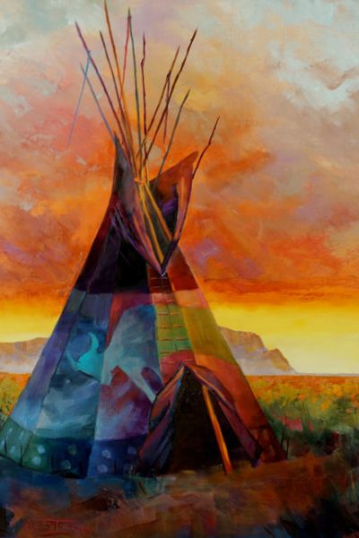 Teepee Art, Indian Teepee, Native American Paintings, American Fine Art, Native American Pictures, Native American Artwork, Southwestern Art, Western Artist, Painting Canvases