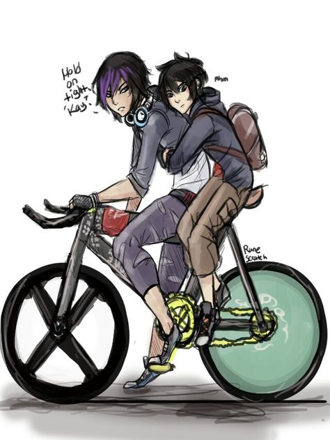 Hold on tight Hiro X Gogo, Big Hero 6 Film, Big Hero 6 Hiro, San Fransokyo, Gogo Tomago, Hiro Big Hero 6, Character Prompts, Hiro Hamada, Chicken Scratch