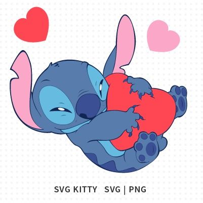 Stitch Valentine SVG Cut File Vinyl Decoration, Disney Valentines, Disney Svg, Valentine Svg, Valentines Svg, Brother Scan And Cut, Party Accessories, Free Svg, Silhouette Designer Edition