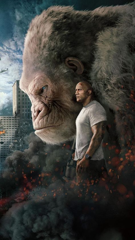 Gorilla Wallpaper, Rampage Movie, Giant Monster Movies, 2017 Wallpaper, Wwe Superstar Roman Reigns, Septième Art, 2018 Movies, Rock Johnson, The Rock Dwayne Johnson