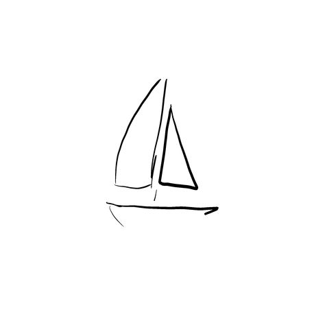 Nautical Tattoo Simple, Geometric Sailboat Tattoo, Speedboat Tattoo, Small Sailboat Tattoo Simple, Tiny Ship Tattoo, Sailboat Sketch Simple, Nantucket Tattoo, Simple Sailboat Drawing, Dainty Sailboat Tattoo