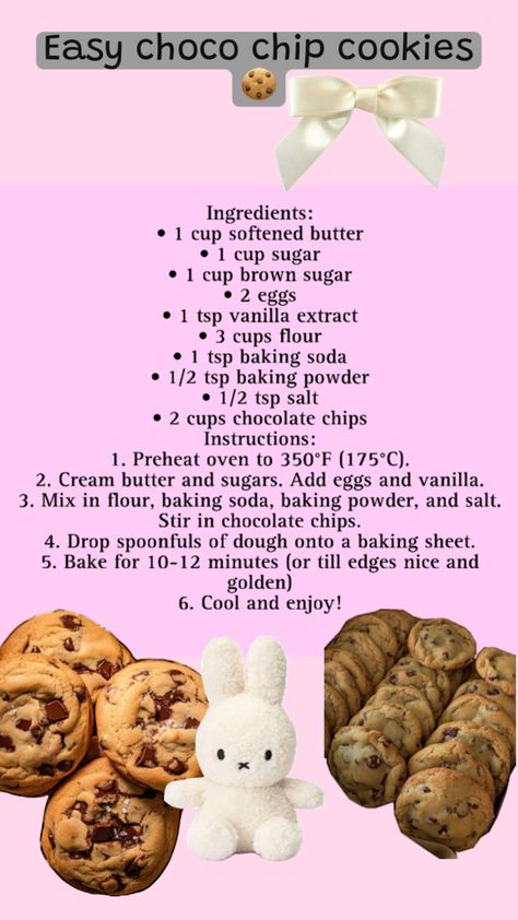 ♡super yummy, chewy and melt in ur mouth! Delicious cookieeesss from scratch! Choco Chip Cookie, Choco Chip Cookies, Choco Chips, Cookies Ingredients, Baking Sheet, Chip Cookies, Baking Powder, Vanilla Extract, Brown Sugar