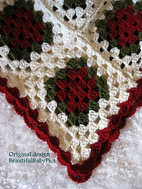 I know. Christmas, for many of us, is over. My husband said the other day he was soooo ready for the radio station to return to the non-holiday playlist. I had to bite my tongue, and just nod sympa… Christmas Afghan, Motifs Granny Square, Christmas Crochet Blanket, Crocheted Blanket, Confection Au Crochet, Crochet Granny Square Blanket, Crochet Quilt, Haken Baby, Holiday Crochet