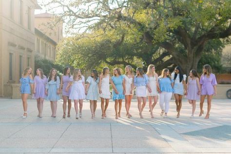 Sorority Exec Board Photoshoot, Sorority Exec Photoshoot, Exec Photoshoot, Sorority Photoshoot, Tri Delt, Sorority Recruitment Outfits, Recruitment Outfits, Spring Photoshoot, Sorority Girl