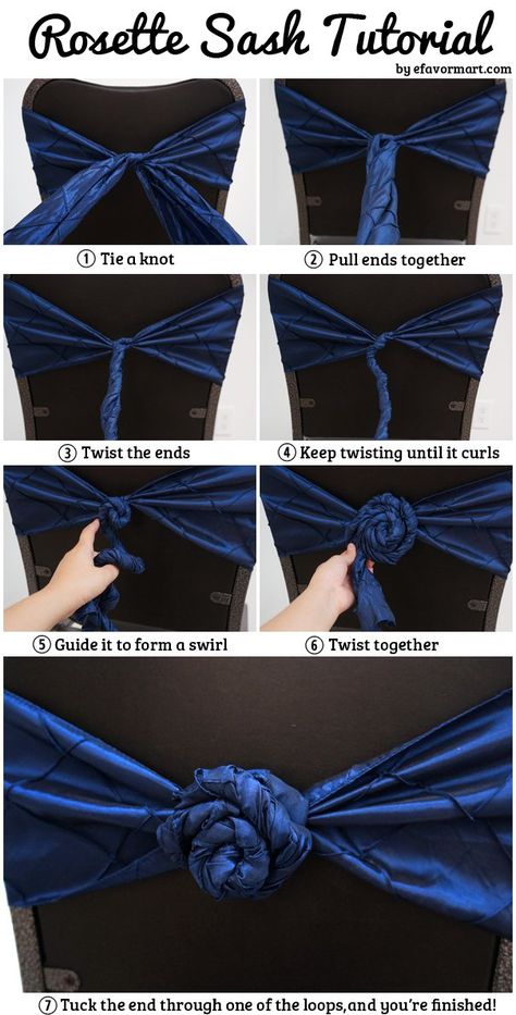 Wedding Chair Sashes, Chair Bows, Chair Ties, Wedding Chair Decorations, Chair Sash, Chair Covers Wedding, Knots Tutorial, Wedding Chair, Chair Sashes