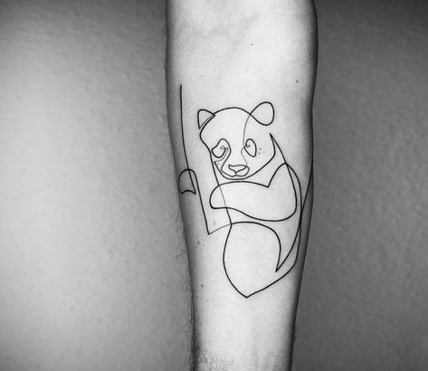 Minimalistic Panda Tattoo, Panda Tattoo Ideas, Panda Bear Tattoos, Writer Tattoo, Book Inspired Tattoos, Mo Ganji, Pocket Watch Tattoos, Rose Flower Tattoos, Panda Tattoo