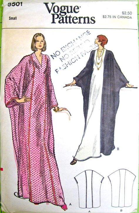 Caftan Pattern, Kaftan Pattern, Patron Vintage, Vogue Vintage, Kaftan Designs, Vogue Pattern, Couture Mode, Retro Mode, Vogue Patterns