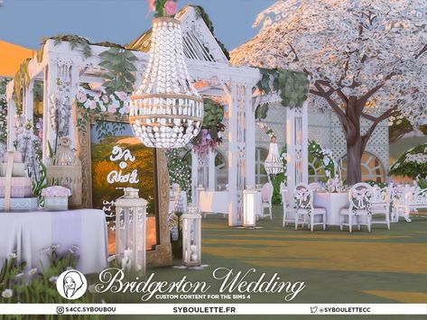 The Sims Resource - Bridgerton Wedding - Bar stool Wedding Sims 4 Cc, Wedding Sims 4, Bridgerton Wedding, Lotes The Sims 4, Furniture Cc, Cc Furniture, Play Sims, Wedding Furniture, Womens Hair