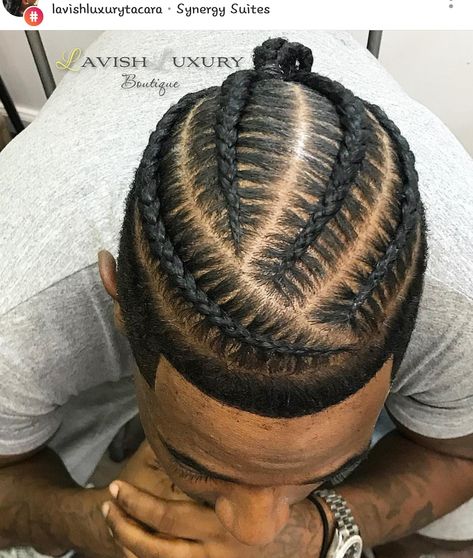 4 Mens Braids, Men 4 Braids Hairstyles, Cornrow Braid Designs For Men, 4 Braids Hairstyle Men, Men Braid Design Ideas, Man Bun Hairstyles Braids, Men Cornrows Design 4 Braids, Braid Men Hairstyles, 4 Braids Men