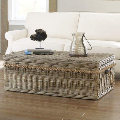 Wayfair Coffee Table with Lift Top Coffee Table With Lift Top, Lane Coffee Table, Wicker Coffee Table, Wicker Trunk, Coffee Table Trunk, Storage Trunks, Rattan Coffee Table, Coastal Living Rooms, Lift Top Coffee Table