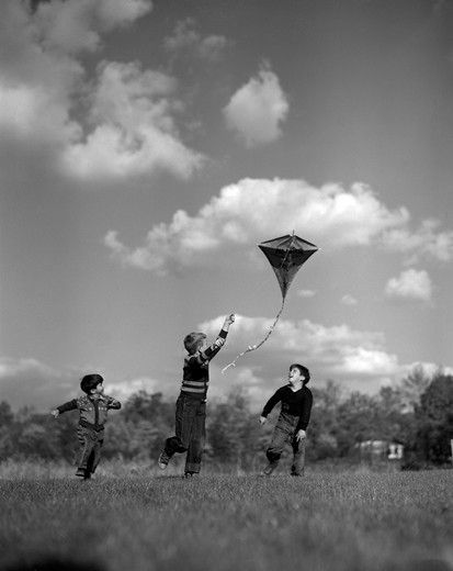 Vintage photograph of children playing with kite Photography Themes, Fine Photography, Collage Vintage, Children Playing, Kites, Figure Drawing Reference, Bw Photo, Vintage Photographs, Vintage Photography