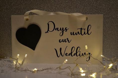 Wedding Countdown Sign, Countdown Sign, Engagement Present, Engagement Presents, Day Countdown, Wedding Countdown, Shop Wedding, Wooden Sign, Personalized Signs