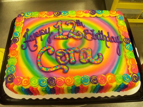 Groovy Sheet Cake, 19 Bday, Groovy Cake, Hippie Cake, Bday Vibes, Wilton Decorating Tips, Rainbow Birthday Cake, Girly Cakes, Gourmet Cakes