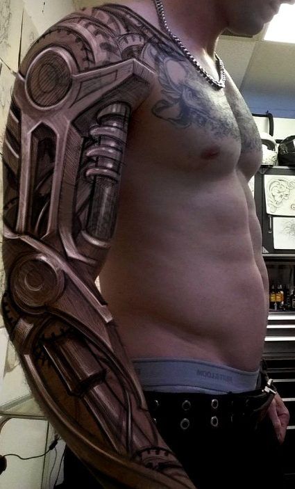 Tatuajes en el brazo Robotic Arm Tattoo, Under Skin Tattoo, Biomechanical Tattoo Arm, Terminator Tattoo, Mechanical Arm Tattoo, Voll Arm-tattoos, Biomechanical Tattoo Design, Robot Tattoo, Tech Tattoo