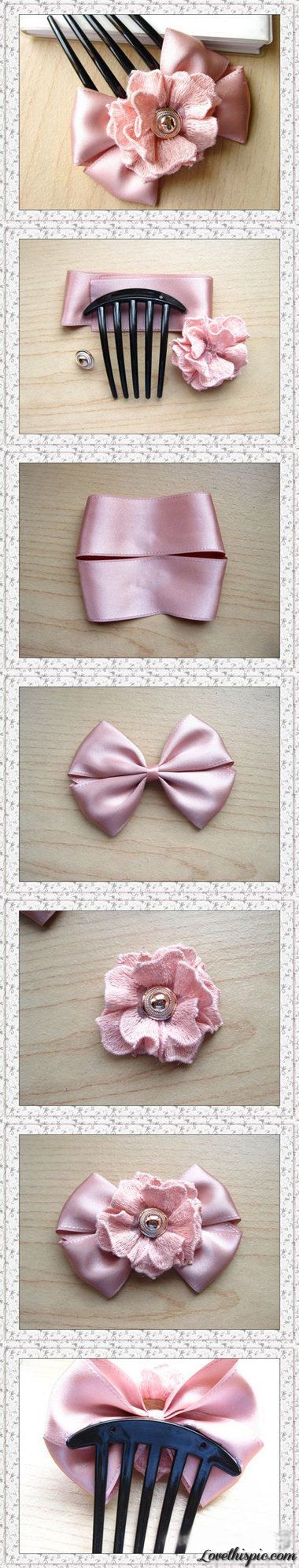 Diy Hair Bow Pictures, Photos, and Images for Facebook, Tumblr, Pinterest, and Twitter Diy Hair Clips, Flowers House, Sulaman Pita, Diy Fleur, Buat Pita, Diy Bows, Bow Accessories, Diy Headband, Diy Ribbon