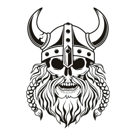 Viking Helmet Drawing, Viking Helmet Tattoo, Viking Skull Art, Viking Illustration, Viking Drawings, Helmet Vector, Horned Helmet, Helmet Drawing, Viking Images