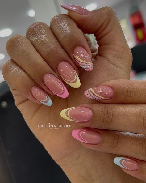 Tip Nail Designs, Eye Nail Art, Summer Gel Nails, French Tip Nail Designs, Fancy Nails Designs, Stylish Nails Designs, Vibrant Nails, Casual Nails, Pretty Nail Art Designs