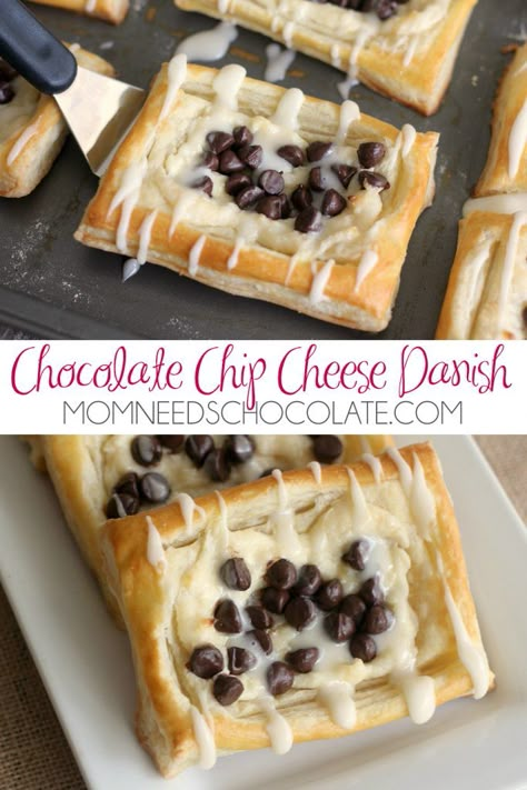 Puff Pastry Desserts Easy, Pampered Chef Brownie Pan Recipes, Pampered Chef Brownie Pan, Cheese Danishes, Puff Pastry Recipes Dessert, Pastries Recipes Dessert, Puff Pastry Filling, Funnel Cakes, Cream Cheese Danish