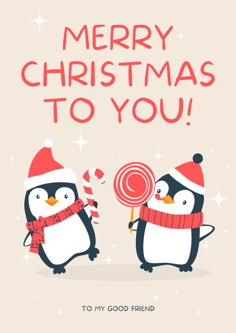 See more templates in my Canva portfolio 👉 https://partner.canva.com/olegnik ⭐️ This design meets the following characteristics: red cream illustrated merry christmas merry christmas to you merry christmas friend good friend cute printable best wish congratulation Merry Christmas Friend, Canva Portfolio, Portrait Template, Merry Christmas Friends, Custom Flyers, Penguin Love, Flyer Printing, Merry Christmas To You, Cute Penguins