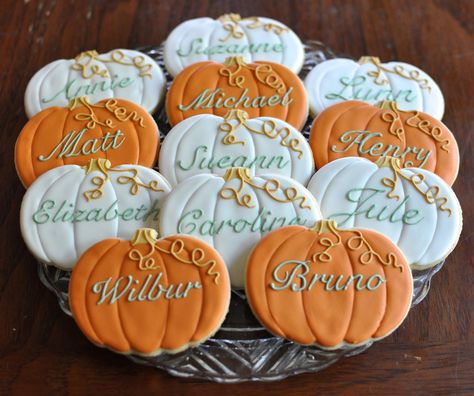 Place Cards For Wedding, Fall Decorated Cookies, Skull Cookies, Cards For Wedding, Pumpkin First Birthday, Halloween Cookies Decorated, Pumpkin Cookie, Crazy Cookies, Cookie Connection