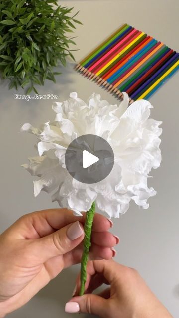 Paper Peonies Tutorial, Paper Flower Video, Paper Flower Arrangements, Bedroom Crafts, How To Make Paper Flowers, Handmade Flowers Paper, Easter Decorations Kids, January 3, Easter Tree