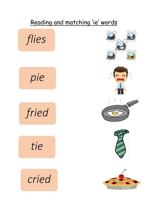 'ie' words online worksheet for P1. You can do the exercises online or download the worksheet as pdf. Ie Words Worksheet, Ie Words Phonics, Capital Letters Worksheet, Match Worksheet, Ee Words, Preschool Counting Worksheets, Phonics Worksheets Free, Cvc Words Worksheets, Cvc Words Kindergarten