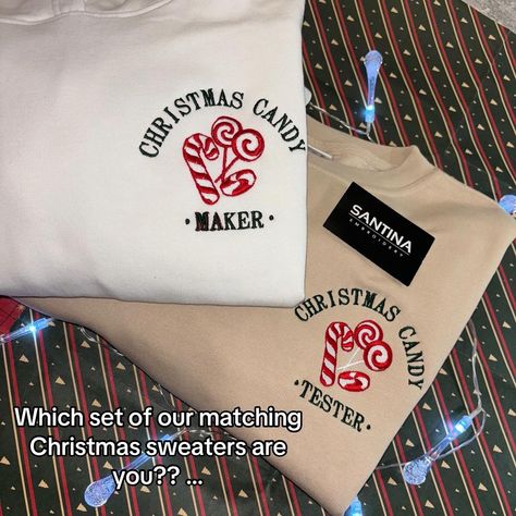 What set is your favourite?? We ship world wide too! 💕💕💕�🎄🎄 Bring on the festivities wearing your matching sweaters 😍😍 #matchingsweatshirts #cookiebaker #christmas2024 #cutesweatshirt #embroidery #festive #smallbusiness #couples #friends Matching Sweatshirts For Couples, Sweatshirts For Couples, Matching Christmas Sweaters, Candy Maker, Matching Sweats, Embroidery Christmas, Matching Sweaters, Matching Sweatshirts, Cute Sweatshirts